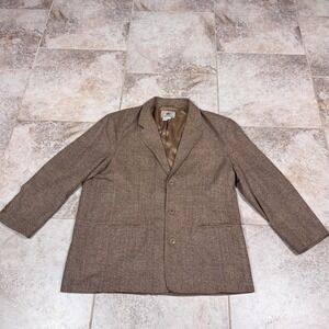 Territory Ahead Tweed Sport Coat Men's XL Brown Silk 3-Button Blazer Business